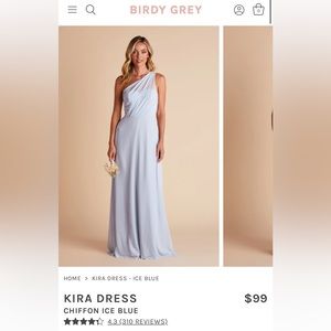 Birdy Grey Kira Dress Chiffon Ice Blue with Slit
